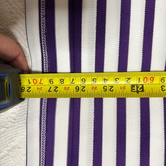 RLX Ralph Lauren Golf Shirt Size Large Purple & White Stripped READ - Picture 10 of 13